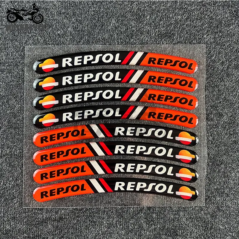 1 Set of 3D Resin Glue Stickers for REPSOL Motocycle Wheels  Motorcycle Accessories Decorative Waterproof Reflective Sticker high strength thread sealant metal pipe thread locking solid seal glue resistance high pressure high temperature waterproof oil