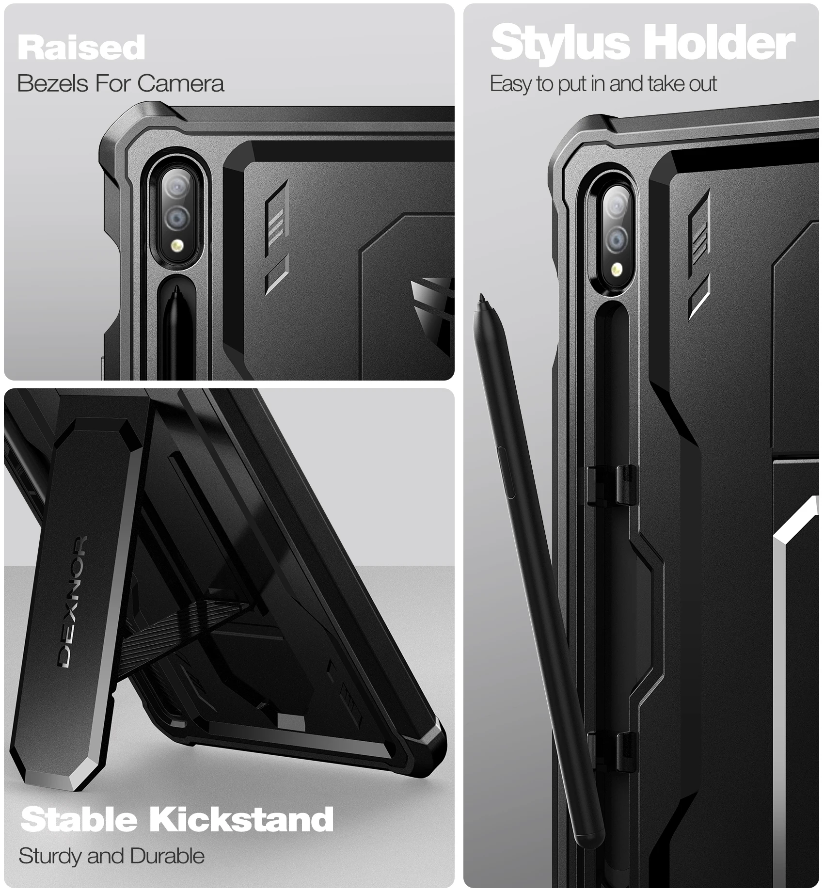 Capa Protetora de Corpo Inteiro para Samsung Galaxy Tab Protetor de Tela Embutido Kickstand com s Pen Holder Capa à Prova de Choque Pesada s7 s8 - Imagem 2