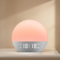 Wake Up Light Alarm Clock Sunrise/Sunset Simulation FM Radio Color Night Light White Noise Machine Bedside Clock for Home Decor 1