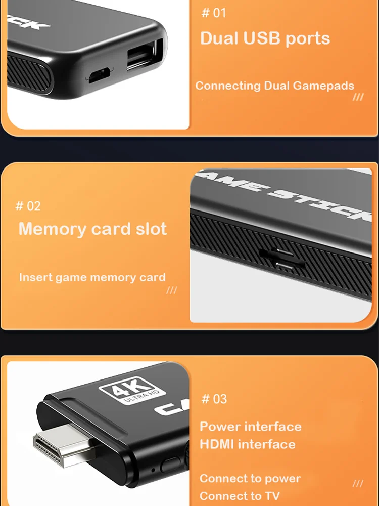 M8 Pro Game Stick 4K 10000 Games Retro Nostalgic Game HDMI-compatib 2.4G Dual Wireless Handle Video Game Sticks 4k Console