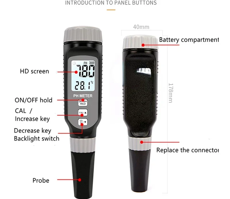 swimming pool spa ph meter water cl2 tester liquid PH tester