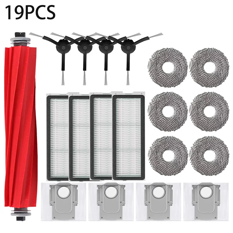 Roborock Robot Vacuum Accessory Kit - Dust Bag, Main and Side Brush, Filter, and Mop Cloths