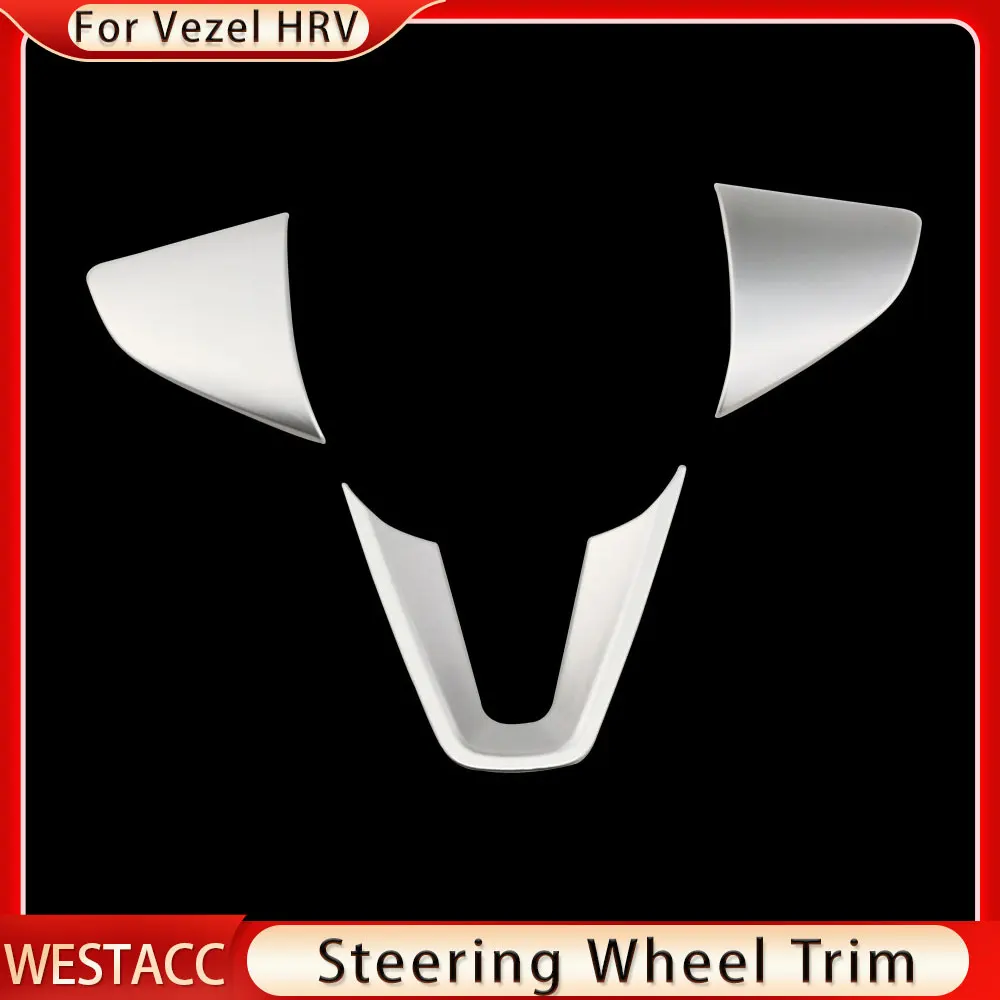 3 개/대 자동차 인테리어 스티어링 휠 커버 장식 스티커 트림 혼다 HRV HR-V Vezel 2014 - 2020 스타일링 액세서리