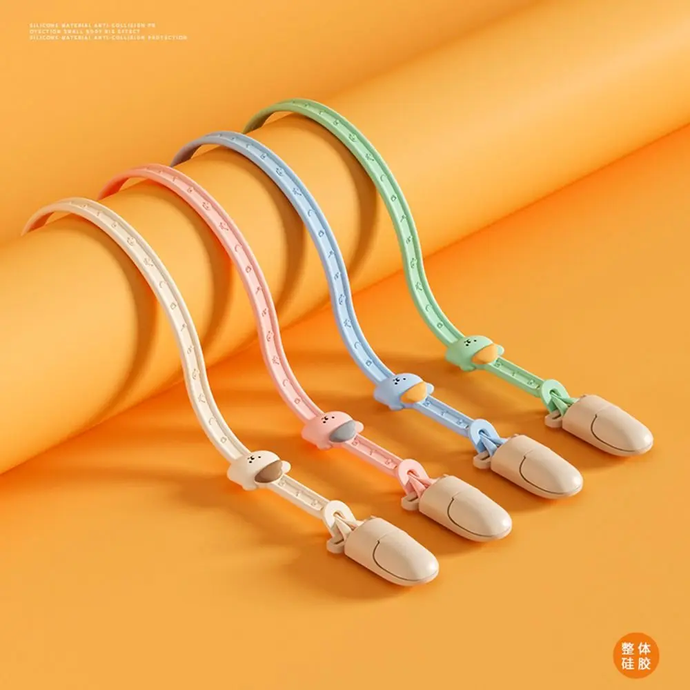 

Cute Elastic Silicone Anti-drop Safety Bear Toy Molar Chain Pacifier Clips Chains Baby Pacifier Chain Lanyard