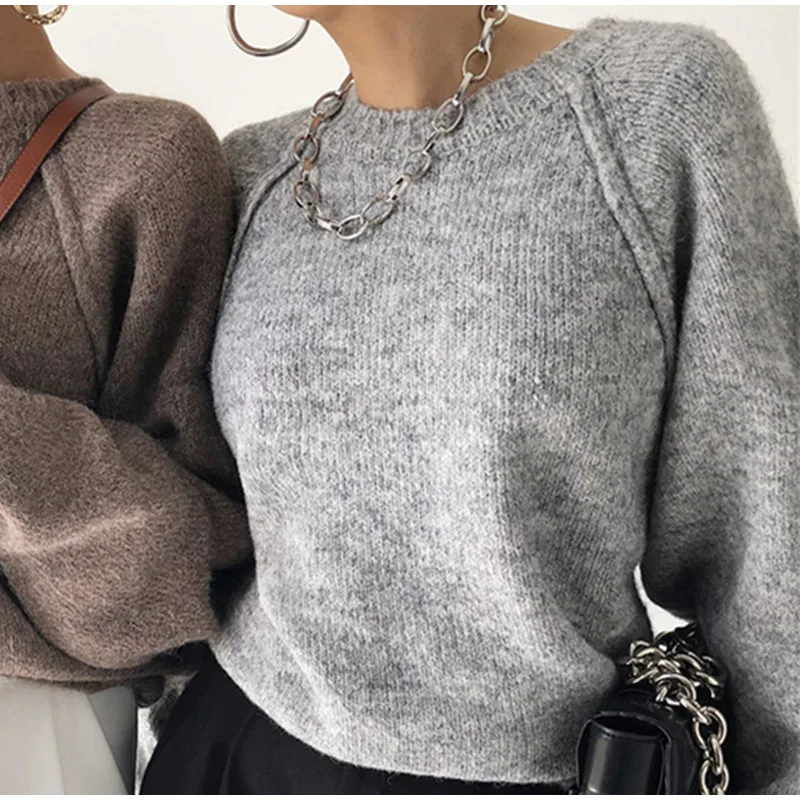 Women Knitted Sweater Loose Solid Warm Pullovers Ladies Soft Winter Korean College Style Jumper Sueter Mujer 2021 New Fashion Sweaters
