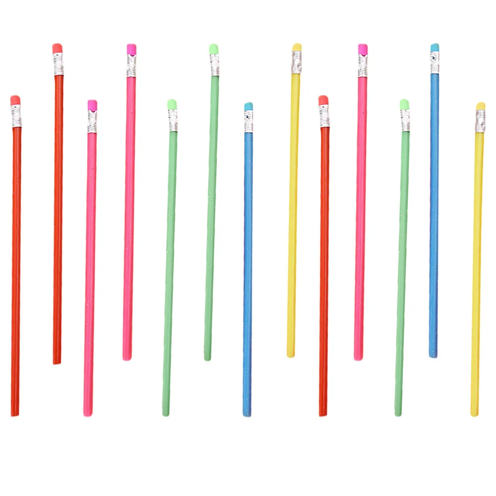

20 Pcs Constantly Folding Pencil Bendable Writing Pencils Flexible with Eraser School Prizes Pvc Student Supplies