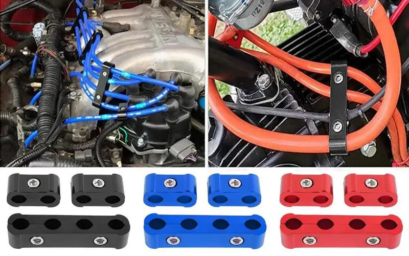 

Car Spark Plug Wire Separator Clamp Aluminum Alloy Line Ignition Cable Clip Waterproof Hose Divider Clip For Car Accesssories