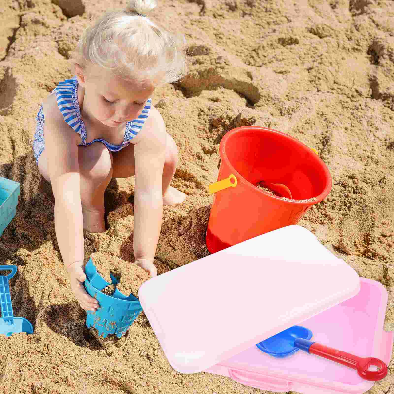 Sand Table Storage Box Sand Box Funny Toys Tray Plastic with Lid Portable Outdoor Kids For Children 6