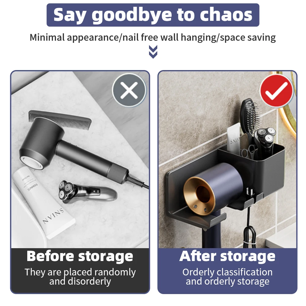Hair Dryer Bracket Bathroom Rack Storage Rack Wall Mounted Storage And Sorting Bathroom Accessories