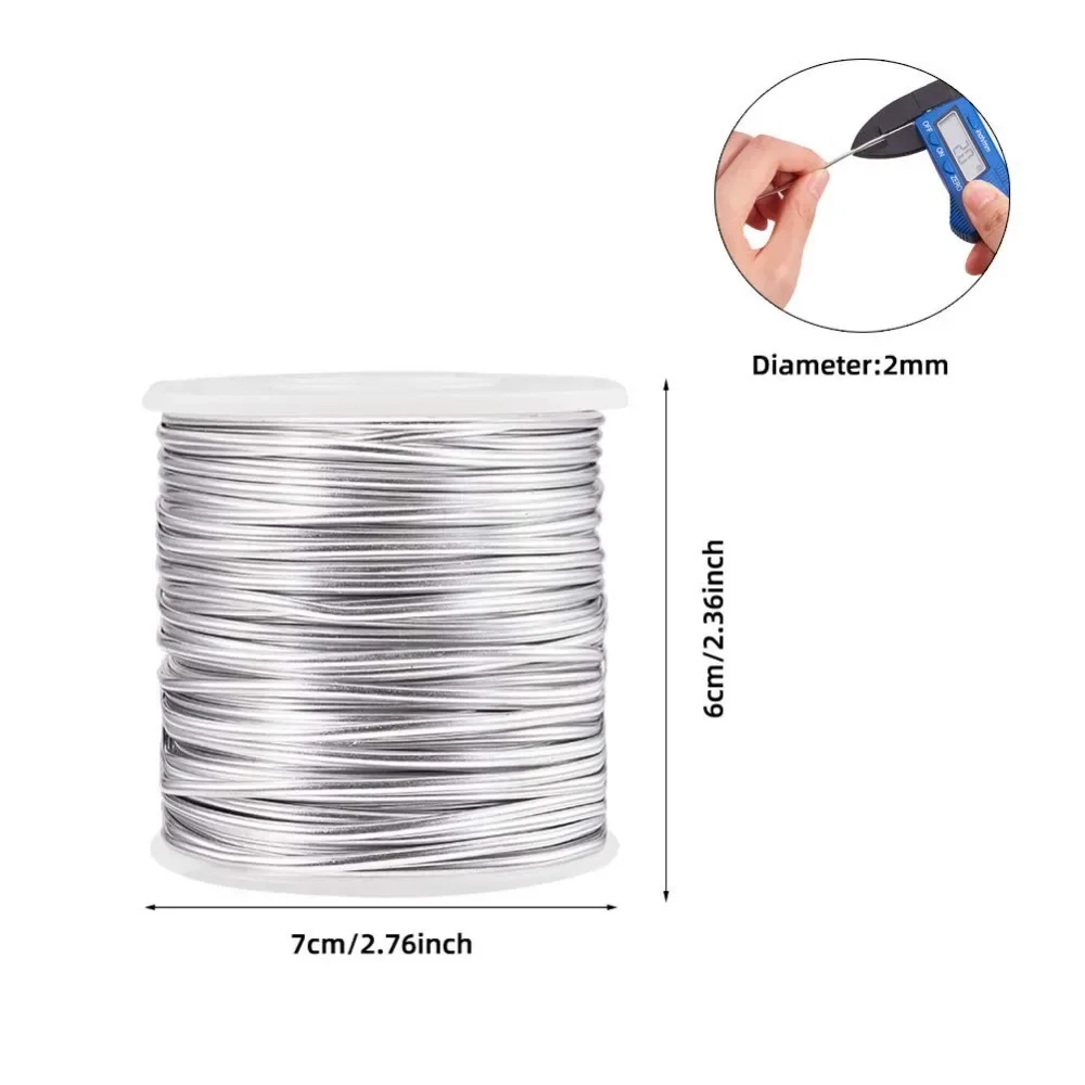 98 Feet Aluminium Wire 12 Gauge Bendable Metal Craft Wire Silver Jewelry Craft Beading Wire Aluminum Craft for DIY Earring