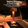 LED Cordless Desk Lamp Touch Control and Chargeable Modernist Art Deco Lamp 3 Color Temperatures Adjustable Brightness LED Light 4