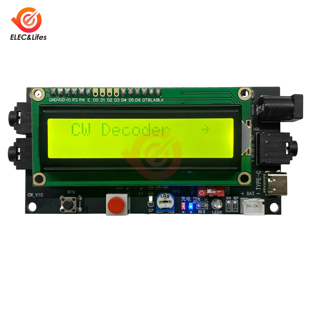 

DC 5-12V 500mA Radio Morse Code Decoder Cw Decoder Morse Code Reader Morse Code Translator Ham Radio With Digital LCD