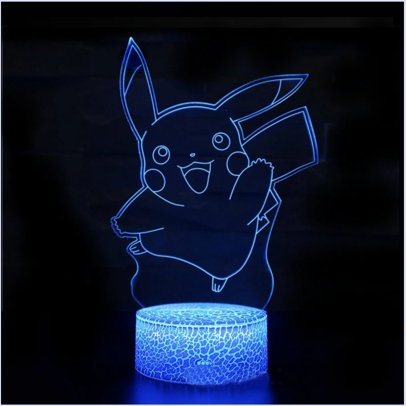 thumbnail image 1 of Luz Nocturna 3D de Anime nuevo, Led de Pokemon para niños, figuras de Pikachu de Anime, lámpara de mesita de noche bonita para decoración de dormitorio de niños, regalo de cumpleaños, 1 of 4