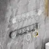 5 Hooks Rotating Suction Cup Hooks Punch-Free Strong Load-Bearing Bathroom Towel Rack Wall Mounted Corrugated Row Hook 5