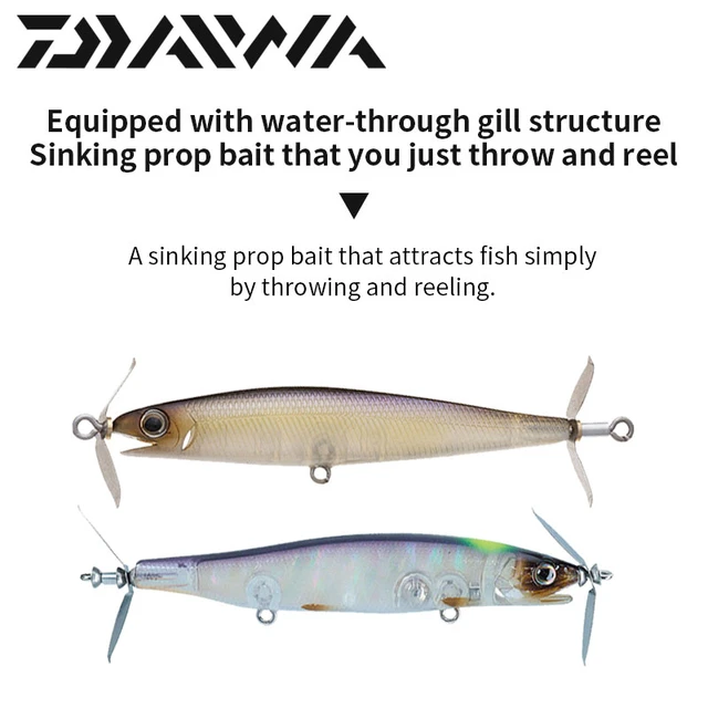 DAIWA GUSTNADO Spin Bait 70S/70FS/88S/110S Wobblers Bait Metal Blade  Fishing Lure Minnow Sinking