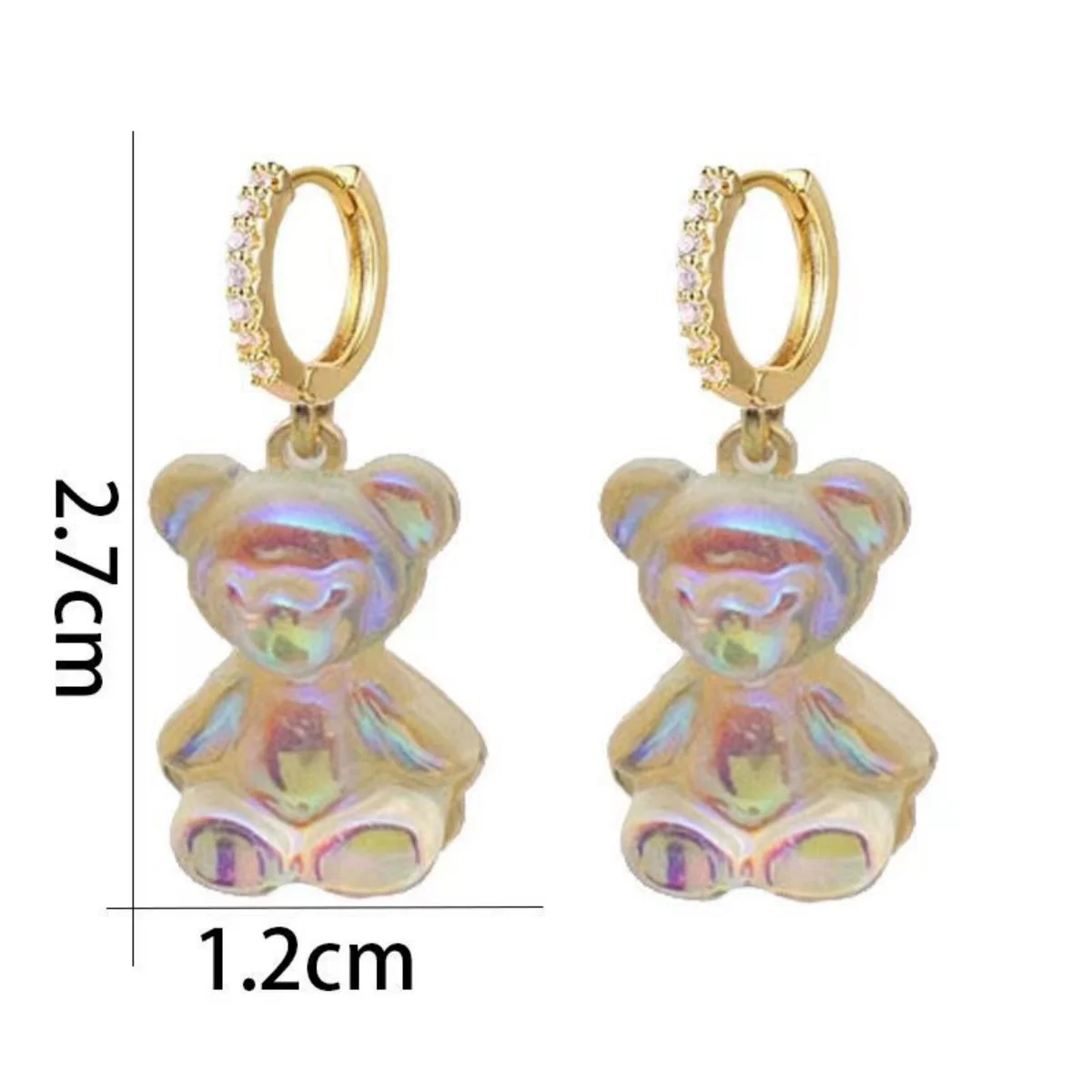 Cute Bear Drop Earrings - Front View