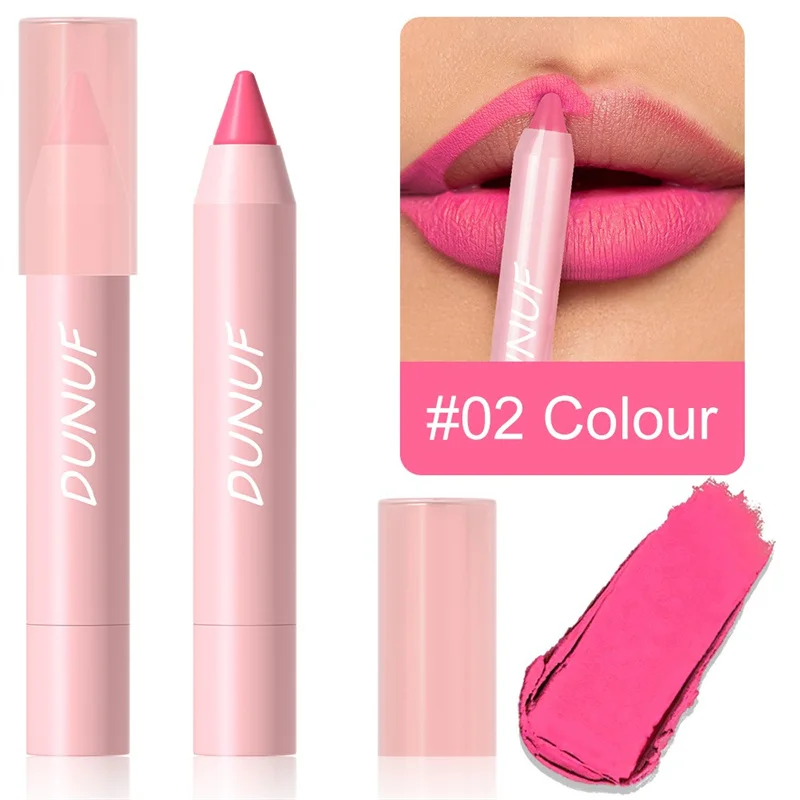 18 Colors Lipstick Pencil Matte Velvet Waterproof Long-lasting Non-stick Cup Lip Stick Sexy Rose Red Nude Brown Lip Liner Makeup_voghion.com