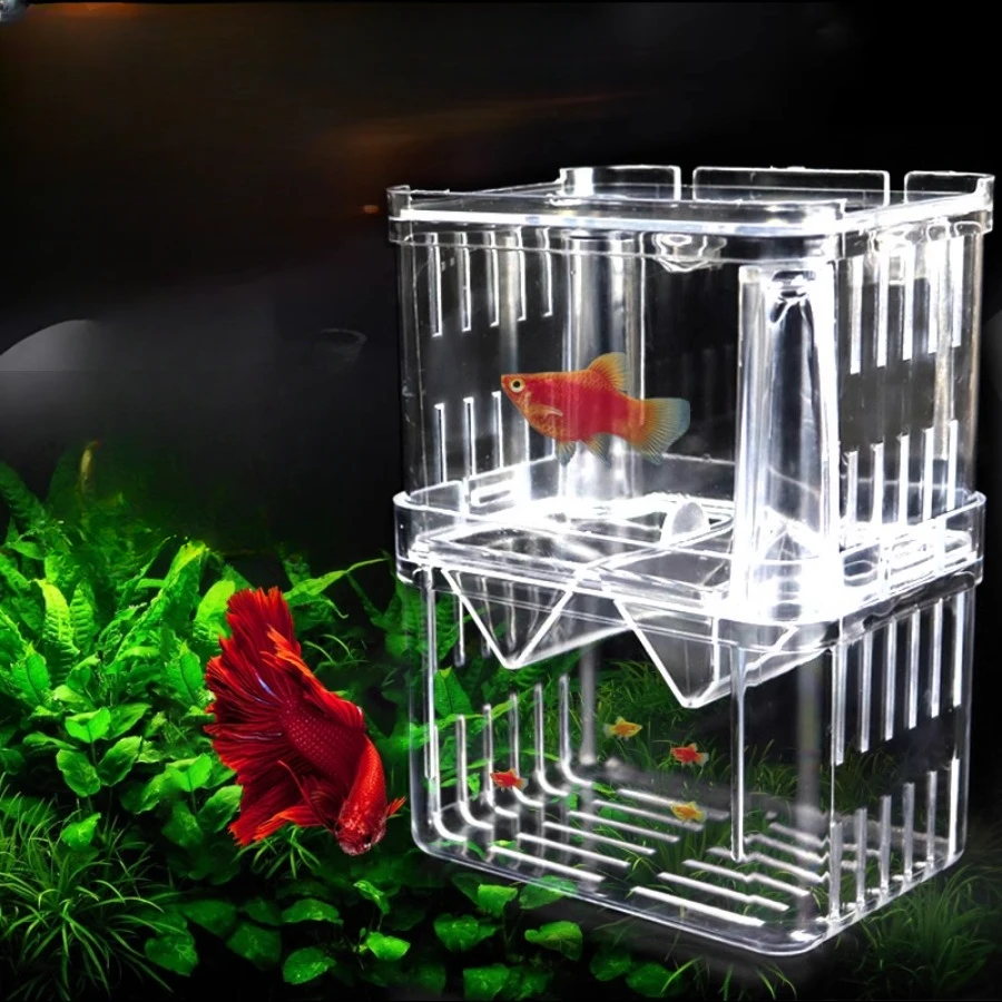 Fish Breeding Box Aquarium Isolation Box Guppy Hatching Small fish fry acrylic floating brood female fish