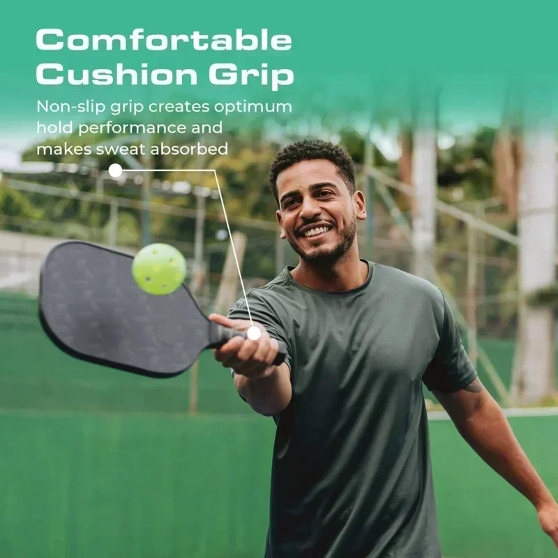 16mm USAPA Pickleball Paddle Fiberglass Surface High Grit & Spin Unibody Edgeless Sport Racquet Gift