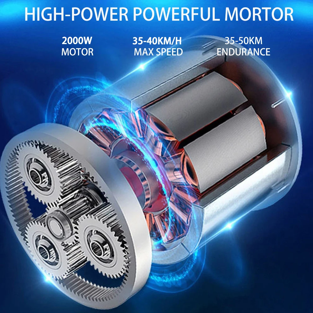 Electric Scooter Adult 3 Wheel 2000W Motor Max Speed 35-45KM/H Max Load 250KG 18 Inch Off road Fat Tire