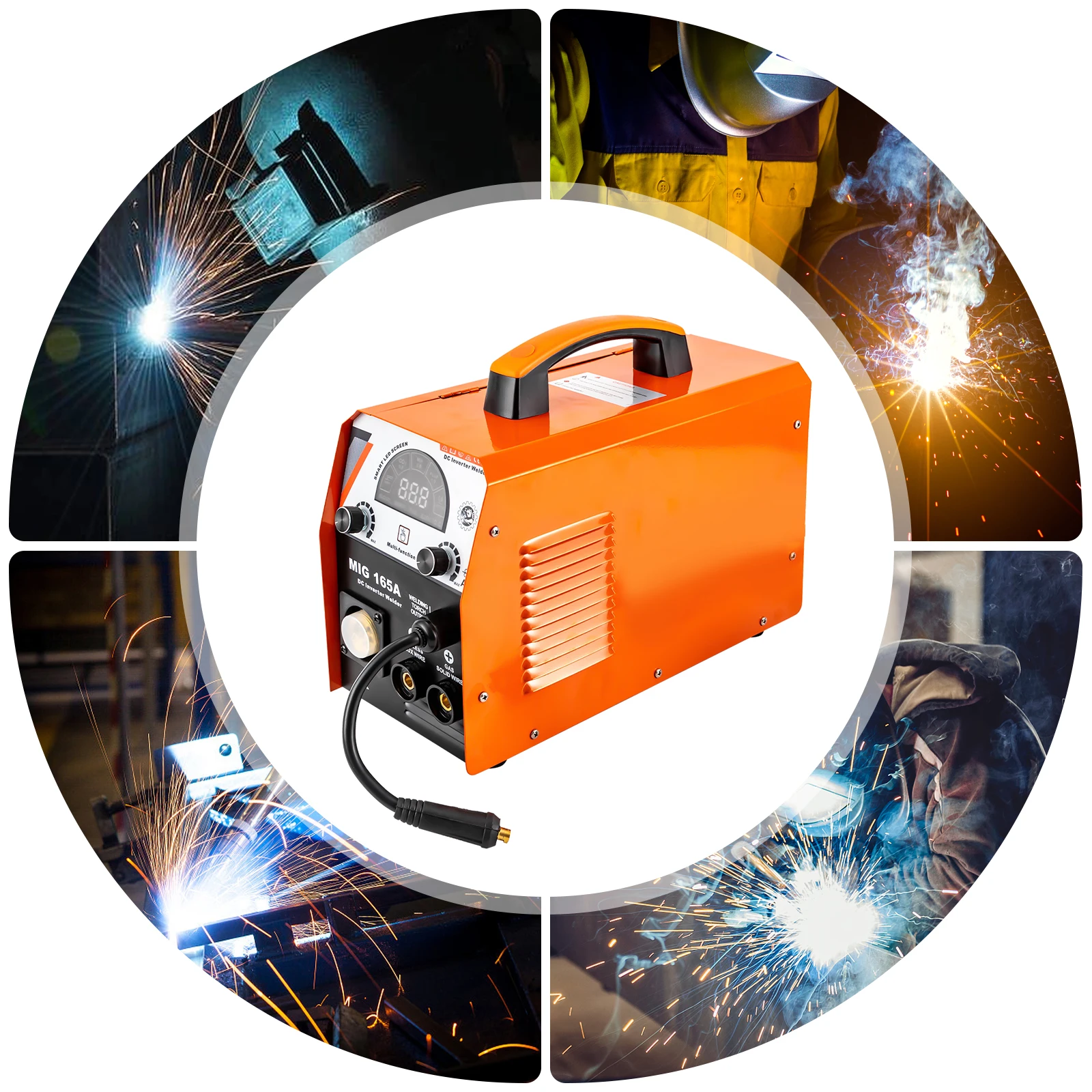 180A/165A MIG Welder ARC Welding Machine 110/220V Dual Voltage  MMA/MIG/TIG Flux Core Wire 3