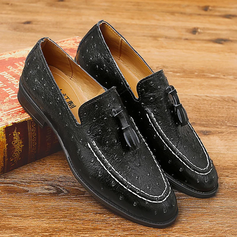 Brand White Tassel Men's Leather Shoes Casual Moccasin Homme Men's Oxford Shoes Flat Men's Boat Shoes Business Men's Loafers
