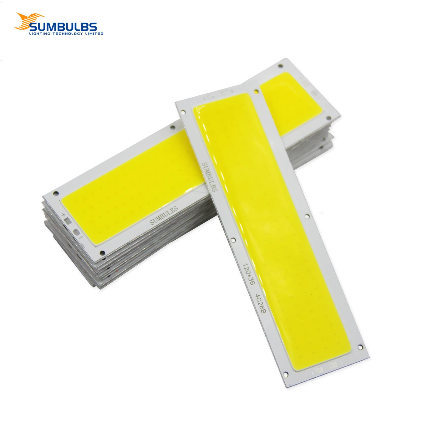 LED COB Chip Light Source Strip Bulb Panel 12V 12W 120x36mm for DIY Car Lamp