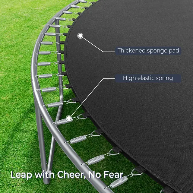 15FT Outdoor Trampoline with Basketball Hoop 4