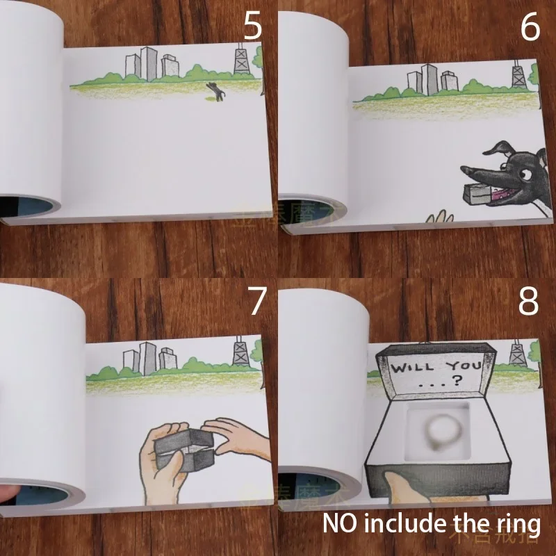 손으로 뒤집힌 책 보관 상자 제안 선물 예술 고백을위한 마법의 창조적 인 책 로맨틱 손으로 뒤집힌 책 Fvalentine's Day