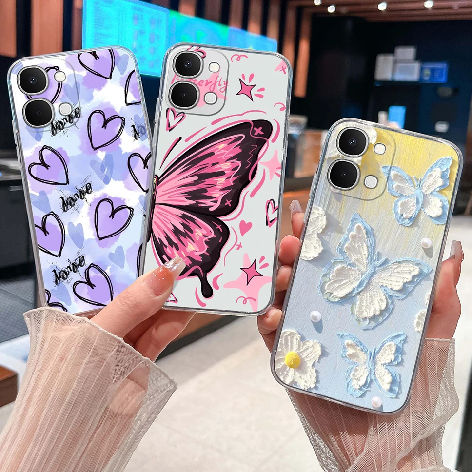 Cute Cat Cartoon Soft TPU Protective Phone Case - Clear Silicone Shockproof Cover
