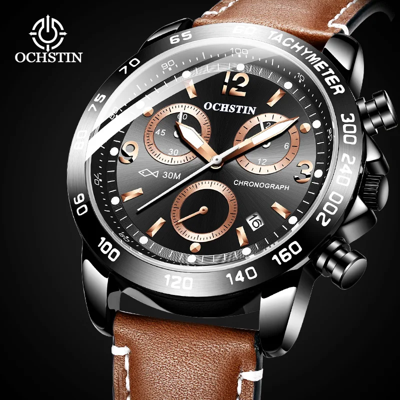 Ochstin Sports Street Multi functional Quartz Movement Waterproof Watch New 2024 Pilot Series Men's Quartz Watch