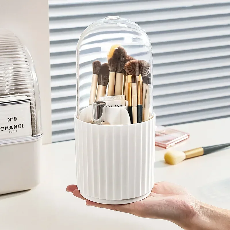 

Transparent Makeup Brush Holder With Li Makeup Organizer Cosmetic Holder Pencil Lipstick Desk Container Table Makeup Storage Box