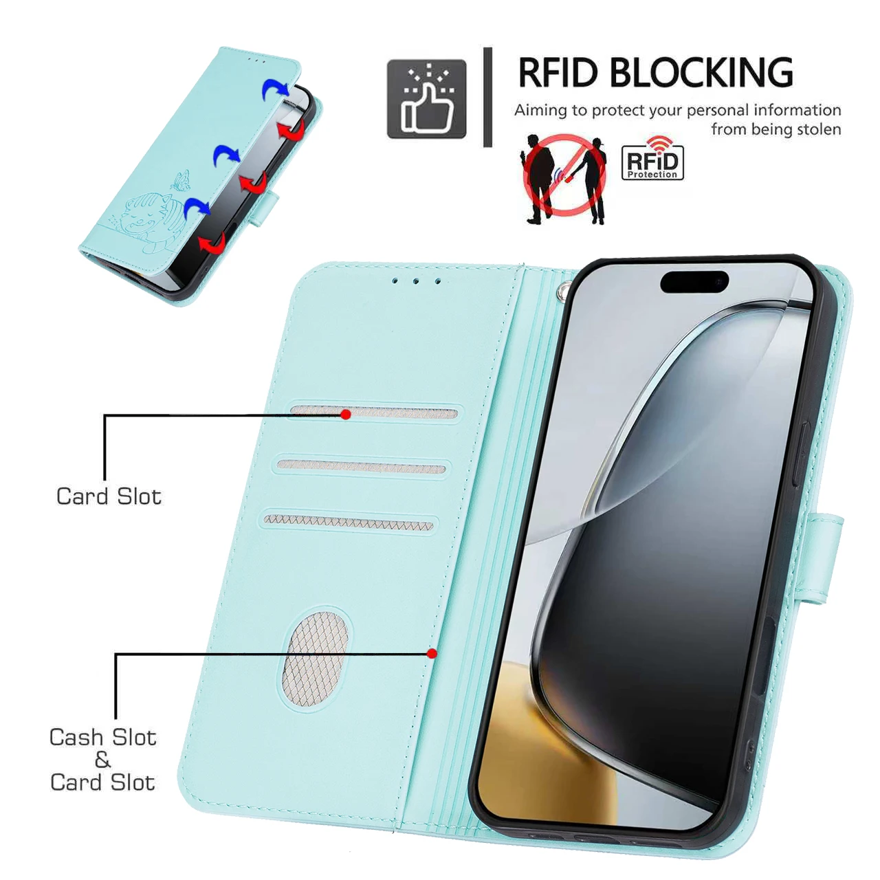 Nubia Focus Pro 5G Leather Case with Kawaii Phone Strap Cover
