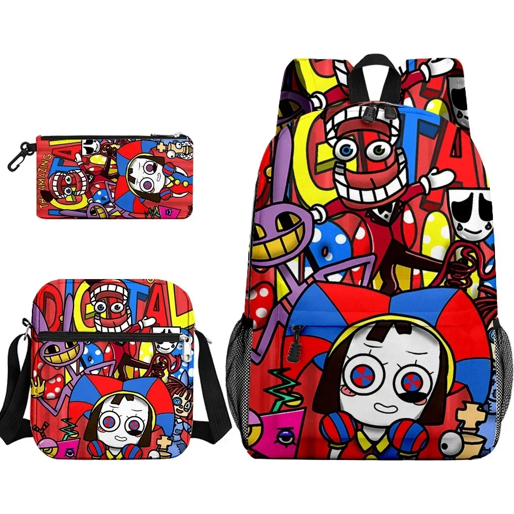 

The Amazing Digital Circus Magical Digital Circus Student Backpack SchoolBag Fashionable Simple Pencil Case Shoulder Bag Mochila