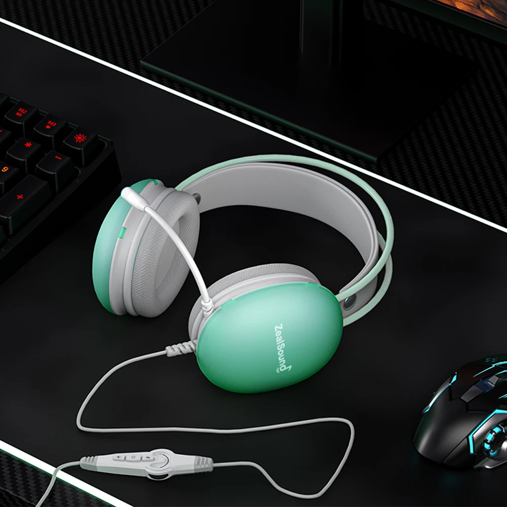 RGB USB Gaming Headset with Mic - Surround Sound Over-Ear Design