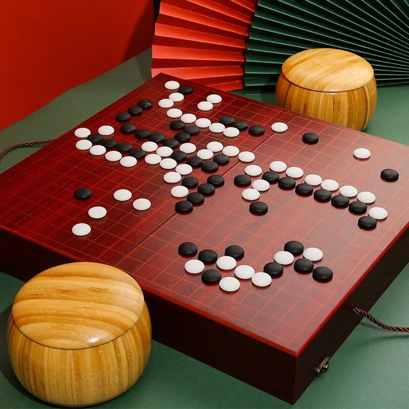 Deluxe Large Wooden Children Adult Go Set Portable Foldable Adult Beginner Professional Go Fun Family Puzzle Board Game Gift Box