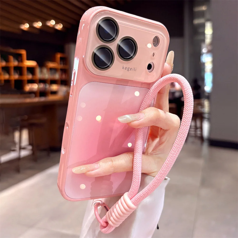 Elegant Gradient Glossy Phone Case with Full Camera Protection and Shockproof Design