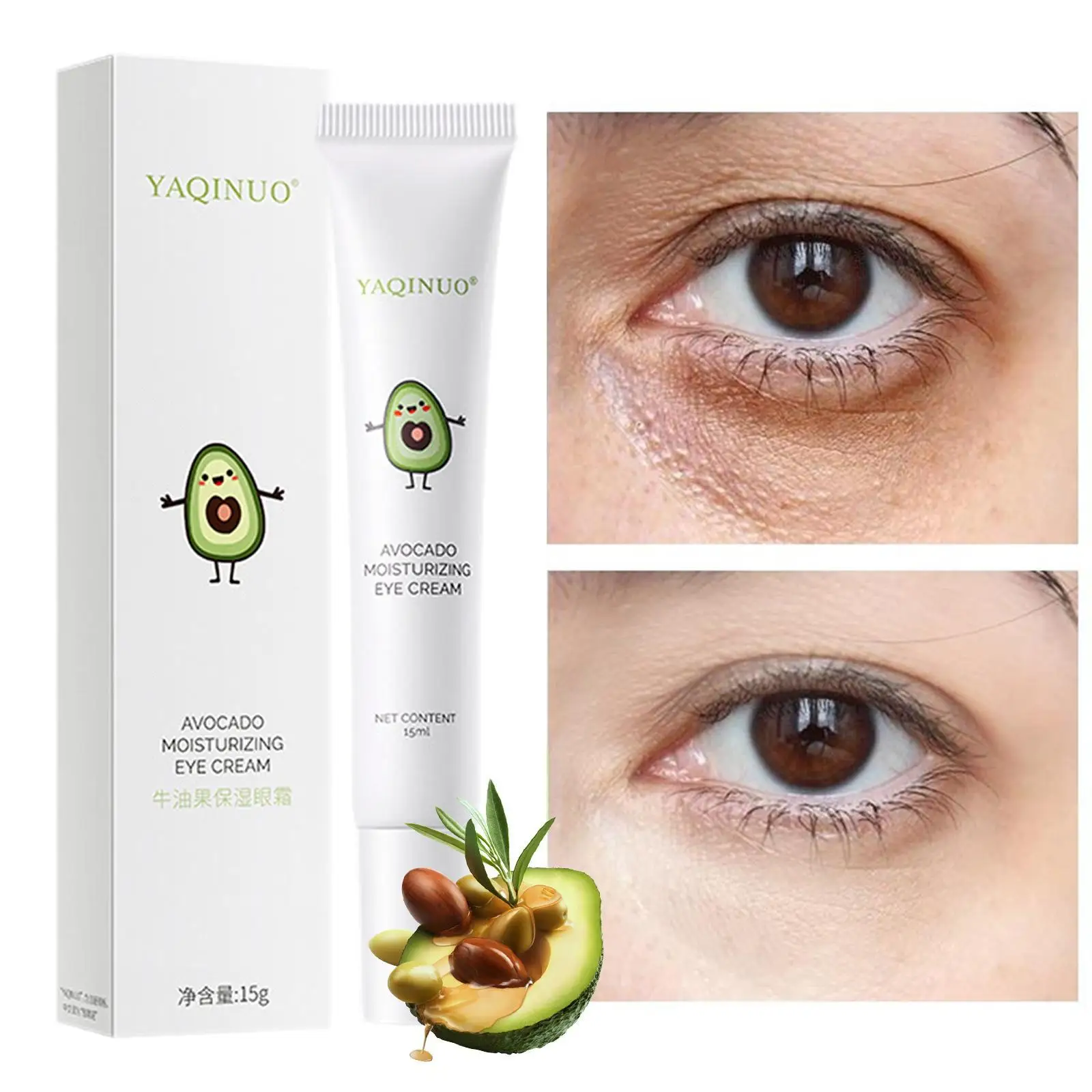 

Avocado Moisturizing Eye Cream 7 Days Light Fine Line Dark Circle Eye Bag Removal Anti Wrinkle Puffiness Eye Care Cream