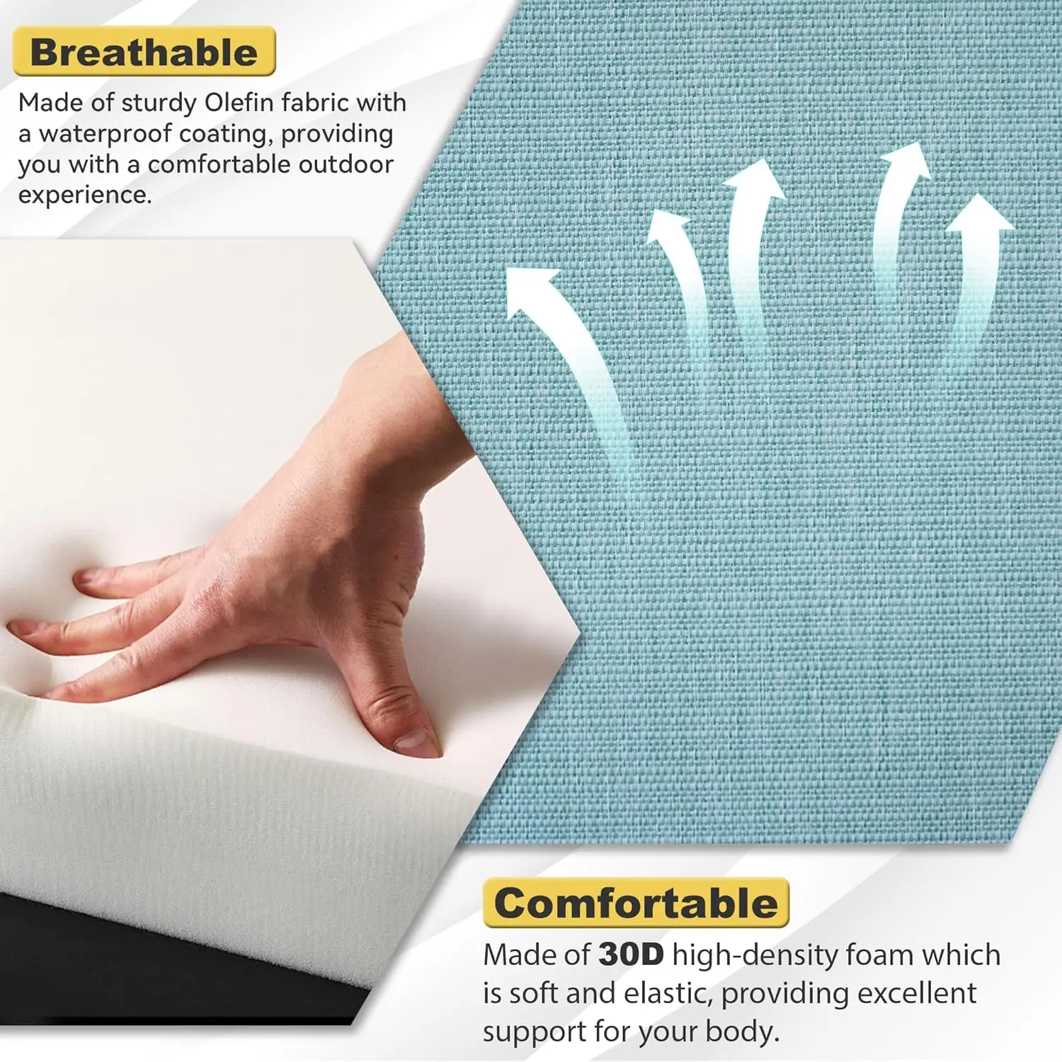 Set 24 x 22 Inch,Olefin Fabric Deep Seat Patio Cushions,Patio Furniture Cushions with Removable Cover,Rain-Proof and Fade