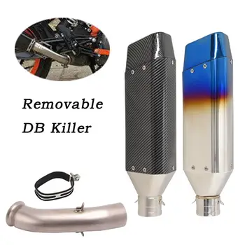Motorcycle Exhaust Pipe Escape Mid Link Pipe Muffler Connect Tube With DB Killer Modified For DUKE 125 250 390 RC390 2017-2020