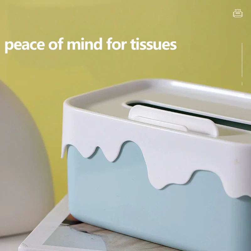 Cute Napkin Storage Box Creative Cell Phone Holder-Household Living Room Storage Tissue Box Paper Box Multi-Functional Organizer 4
