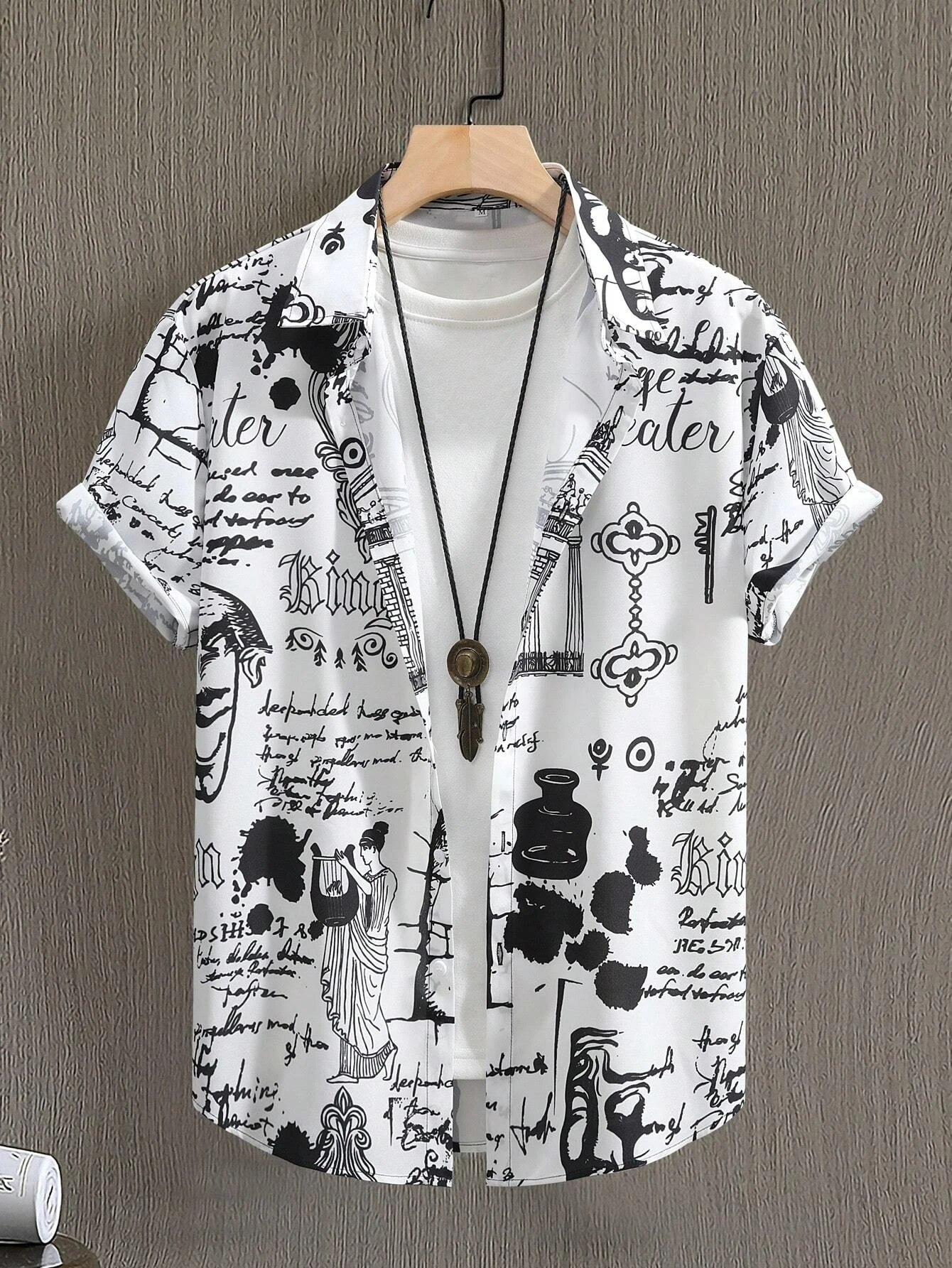 Casual Short Sleeved Shirt Short Sleeved Shirt Button Down Shirt Summer Men Women Seaside button-down Versatile Shirts With Personalized And Interesting Print Design short-sleeved Fashion Tops