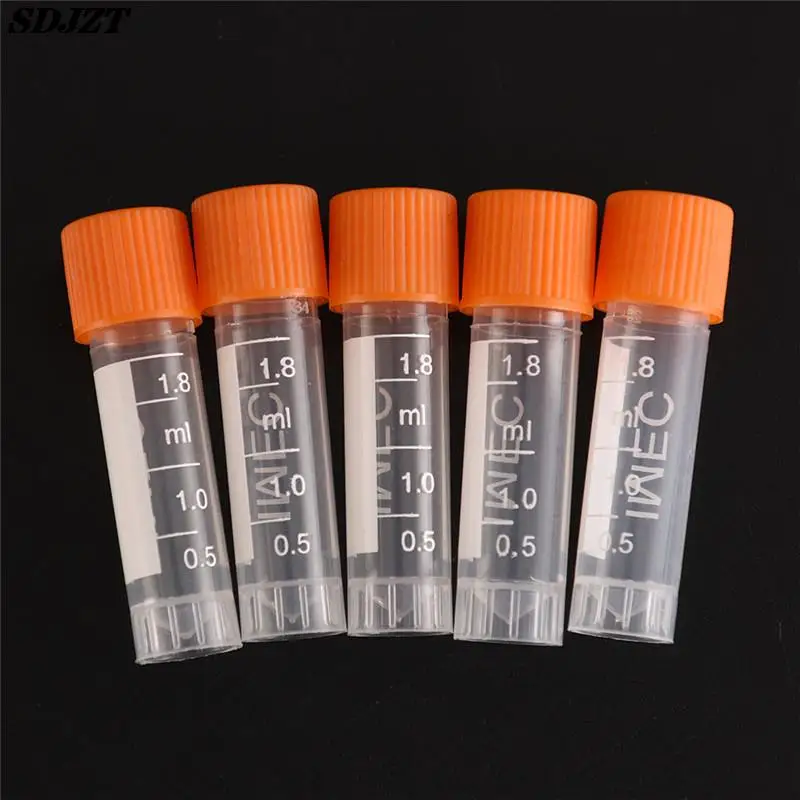 20pcs High Quality PP Lab Analysis Freezing Tubes Graduation Centrifuge Tube Volume Vials Bottles With Screw Cap 1.8ml