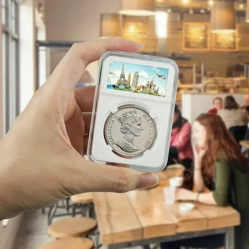 1pcs Plastic Storage Accessory Coin Plate Collectible Coin Holder Coin Display Plate Organiser Capsule Protection Display Stand 4