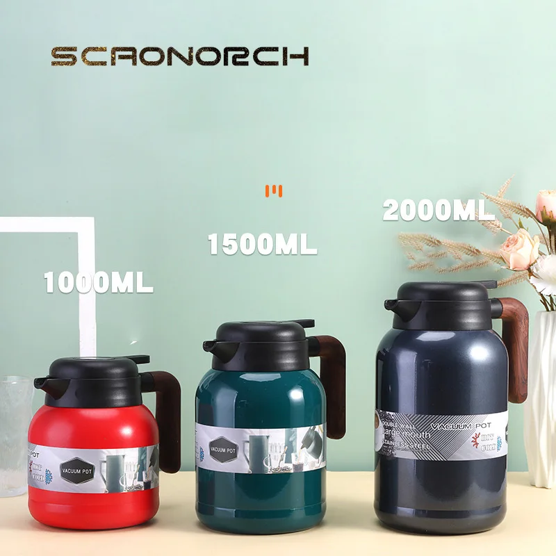 Koffie Thermos Karaf, Roestvrijstalen Koffiepot Dubbelwandige Vacuüm Geïsoleerde Thermoskan Heetwaterkruik 2L Redthermal Karaf 1l Koffie Thermos Karaf(1.5L color
