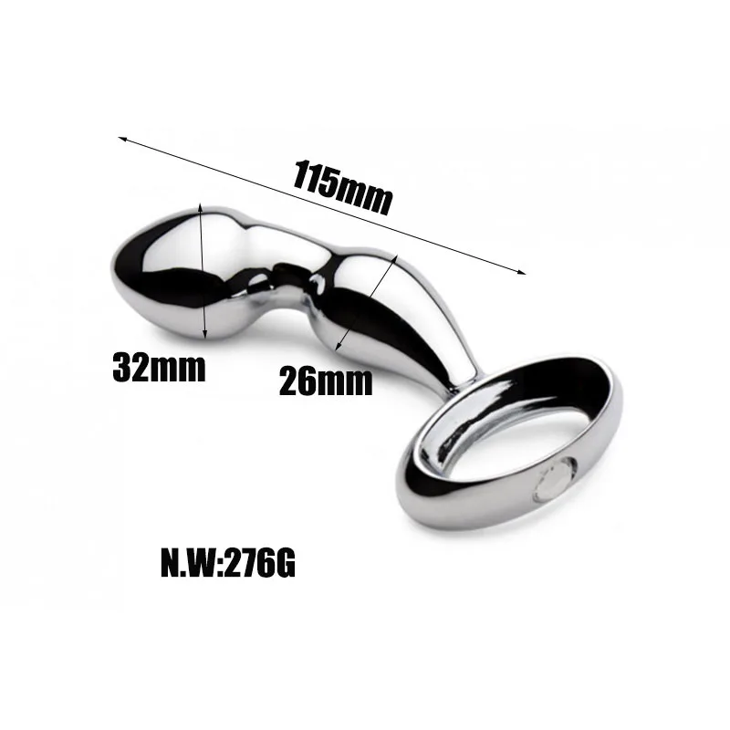 Tappi di testa in metallo per giocattoli anali in acciaio inossidabile tenuti in mano, grande plug anale in acciaio inossidabile Massaggio prostatico in metallo Wan_voghion.com