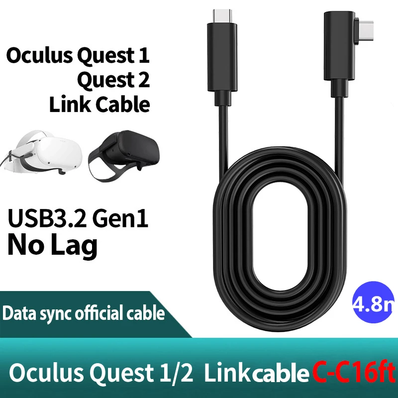 6M/5M Oculus Quest 1 Data Line Charging Cable For Oculus Quest 2 Link VR Data Transfer Cable USB-A Type-C VR Headset Accessories 