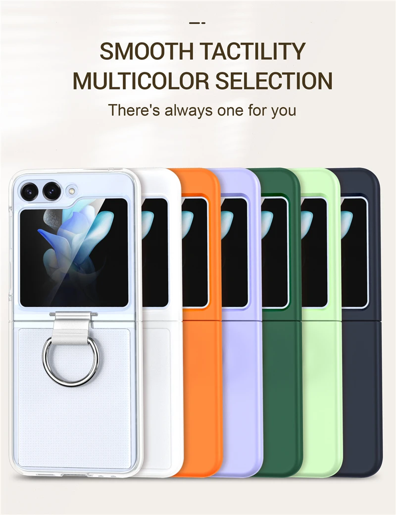 Fashion Phone Case With Ring And Silk Lanyard For Galaxy Z Flip_voghion.com