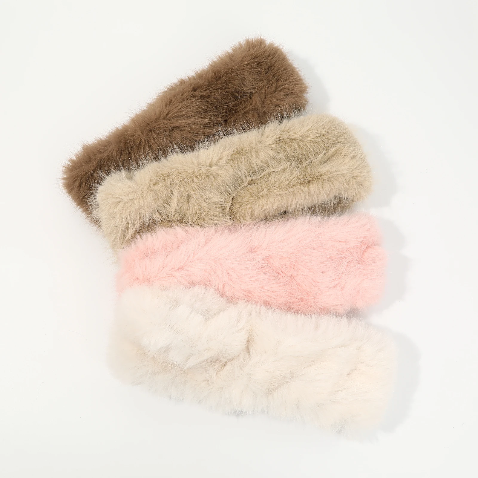 1pc Autumn Winter Plush Fur Headband for Women Fluffy Elastic Cold-Proof Hair Bands Ring Outdoor Travel Cute Lady Warm Hat