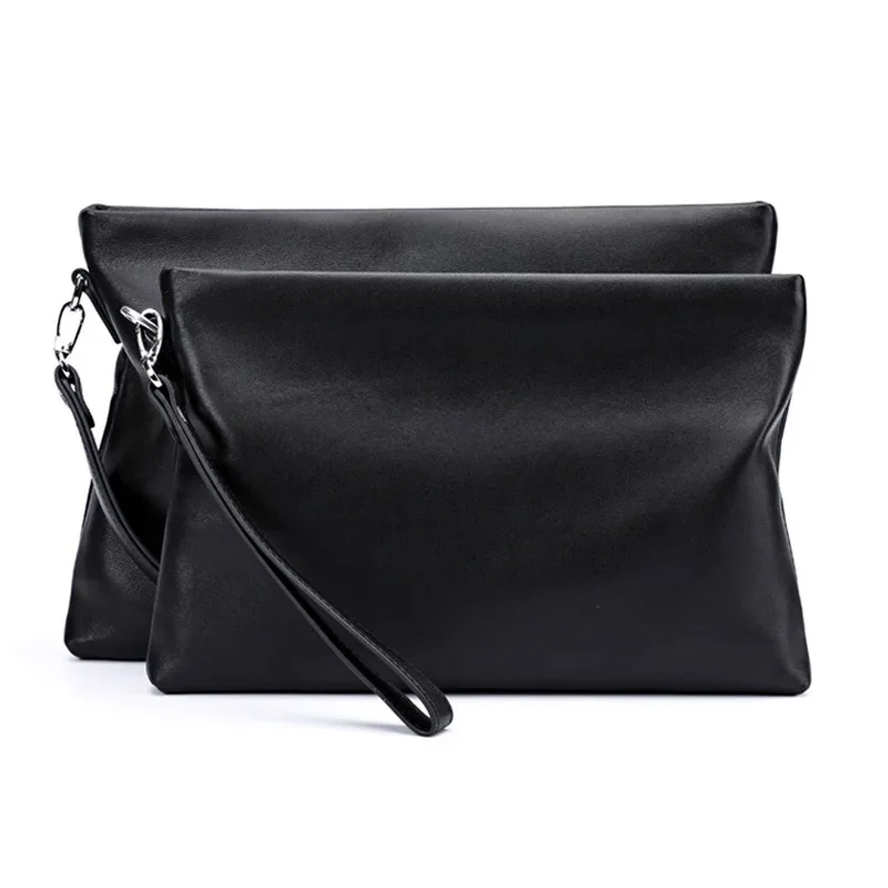 SENOFAN 2024 Clutches Bag Men Envelope Bag Handbag Genuine Leather Sheepskin Wallet Pouch Male Clutch Business Phone Bag Male